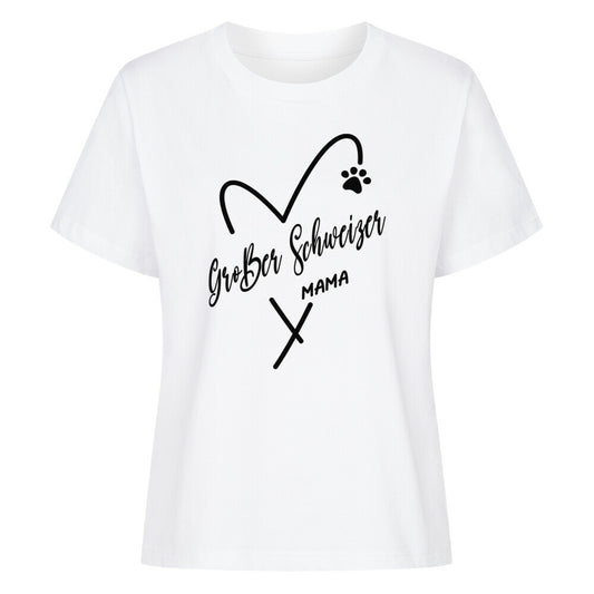 Premium Damen-Shirt "Großer Schweizer - Mama" Weiß – hunde-shirt.de