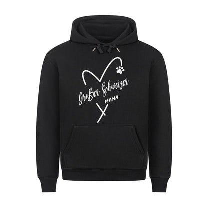 Premium Hoodie "Großer Schweizer - Mama" Schwarz – hunde-shirt.de