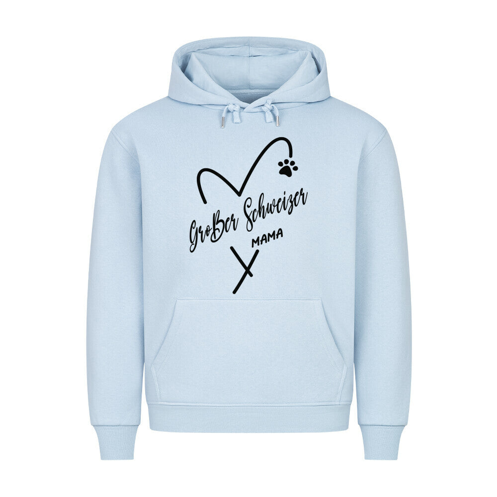 Premium Hoodie "Großer Schweizer - Mama" Babyblau – hunde-shirt.de