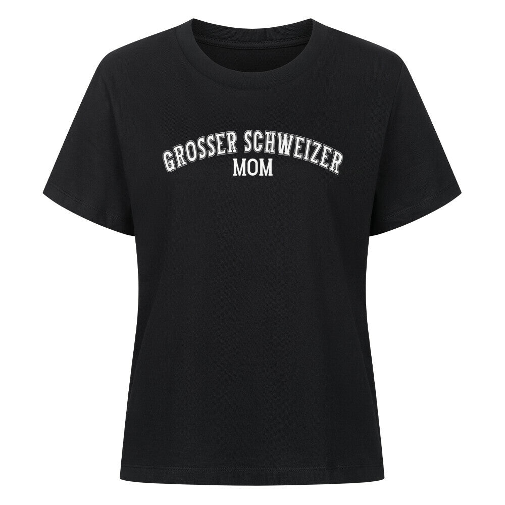 Premium Damen-Shirt "Großer Schweizer - MOM" Schwarz – hunde-shirt.de