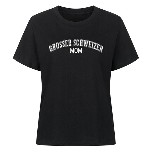 Premium Damen-Shirt "Großer Schweizer - MOM" Schwarz – hunde-shirt.de