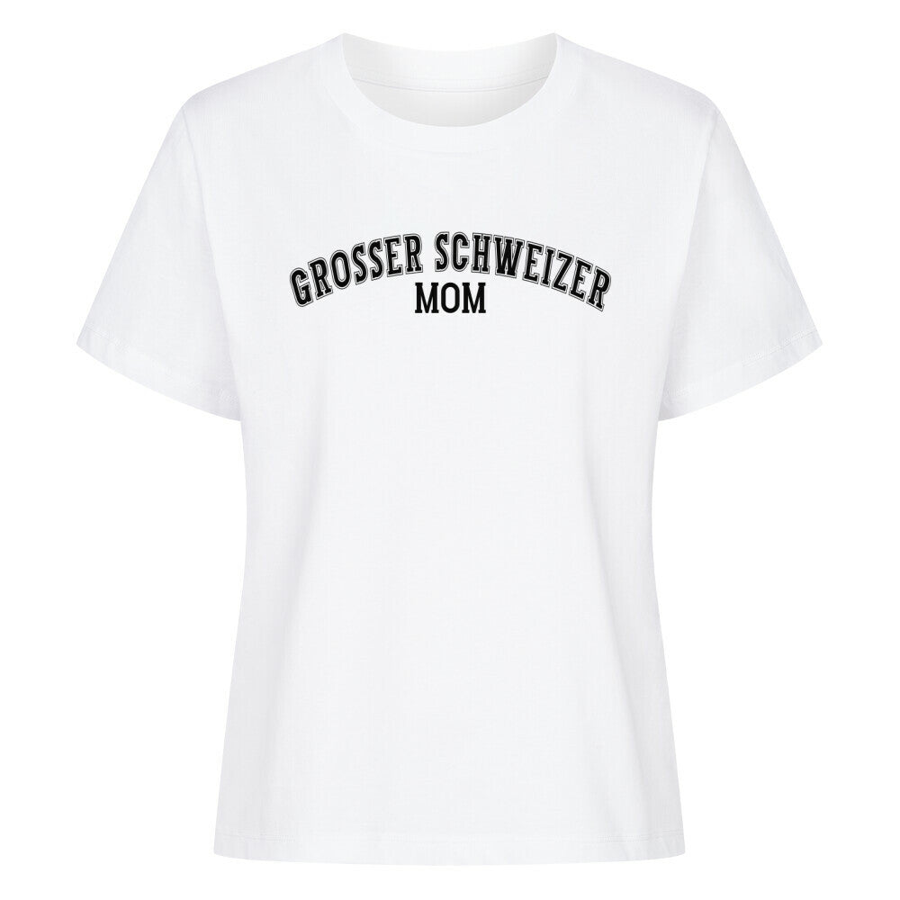 Premium Damen-Shirt "Großer Schweizer - MOM" Weiß – hunde-shirt.de