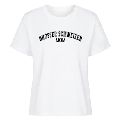 Premium Damen-Shirt "Großer Schweizer - MOM" Weiß – hunde-shirt.de