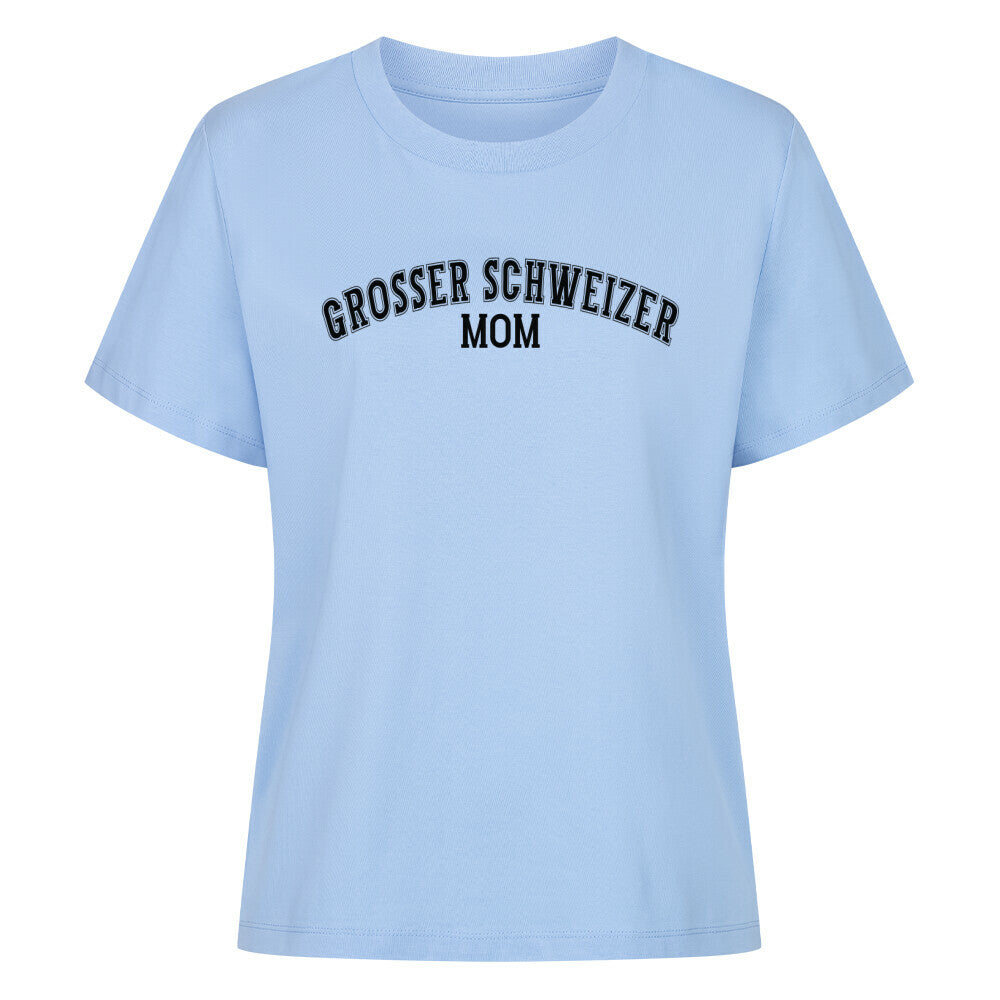 Premium Damen-Shirt "Großer Schweizer - MOM" Sky Blue – hunde-shirt.de