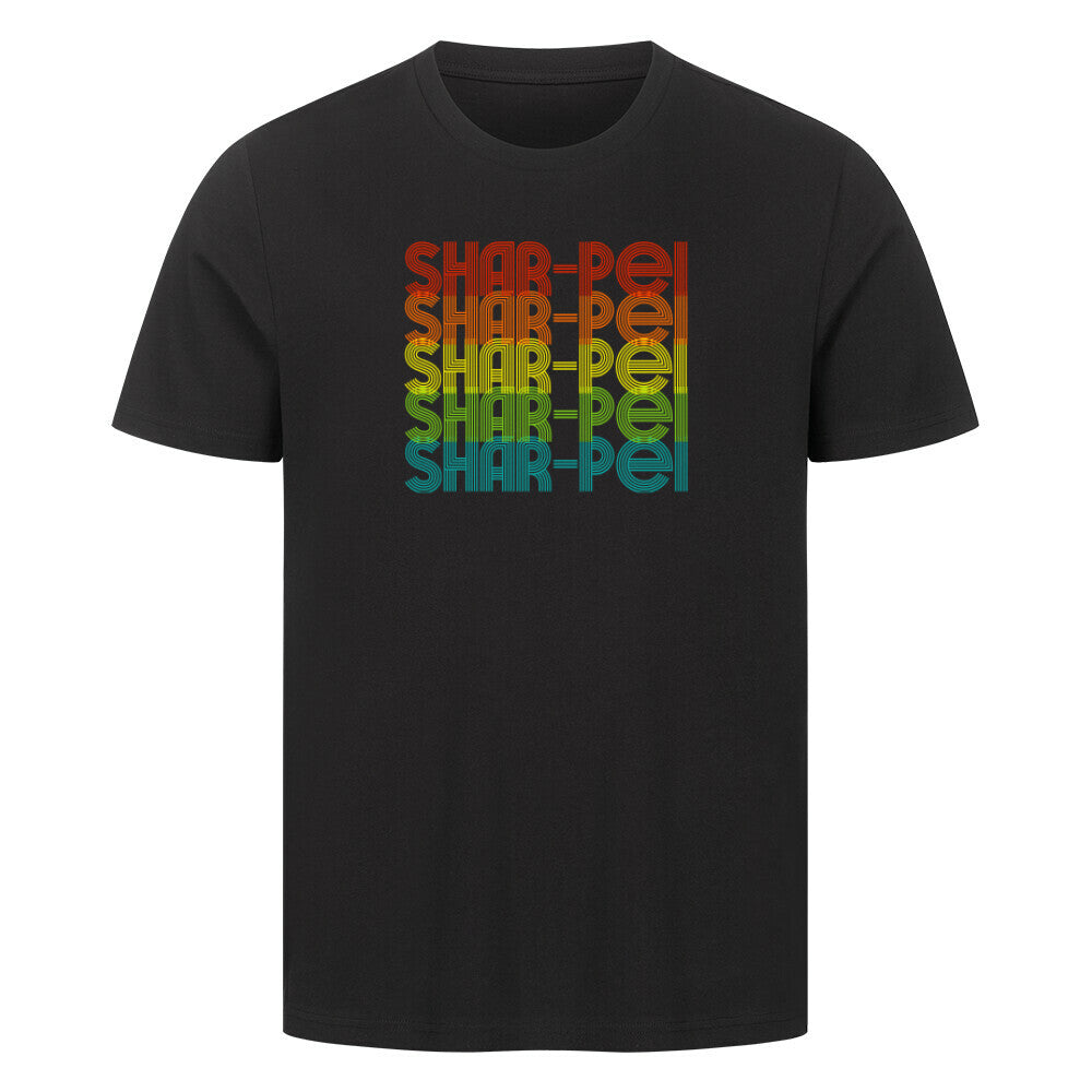 Premium T-Shirt "Shar Pei - RETRO" Schwarz – hunde-shirt.de