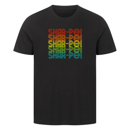 Premium T-Shirt "Shar Pei - RETRO" Schwarz – hunde-shirt.de