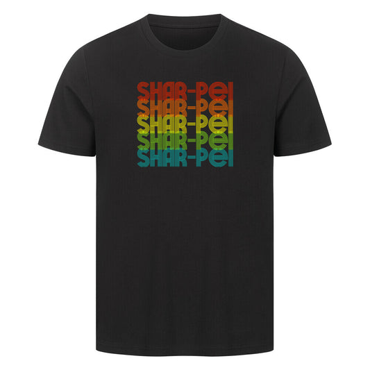 Premium T-Shirt "Shar Pei - RETRO" Schwarz – hunde-shirt.de