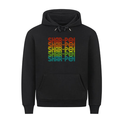 Premium Hoodie "Shar Pei - RETRO" Schwarz – hunde-shirt.de