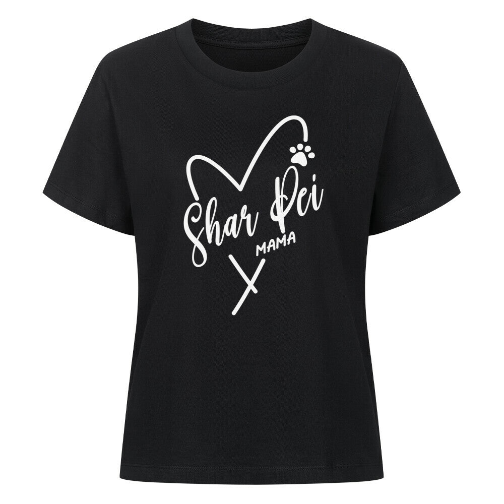 Premium Damen-Shirt "Shar Pei - Mama" Schwarz – hunde-shirt.de