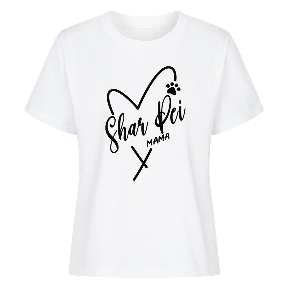 Premium Damen-Shirt "Shar Pei - Mama" Weiß – hunde-shirt.de