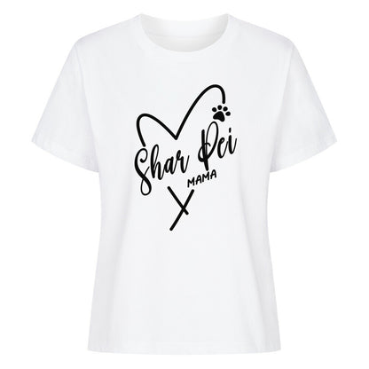 Premium Damen-Shirt "Shar Pei - Mama" Weiß – hunde-shirt.de