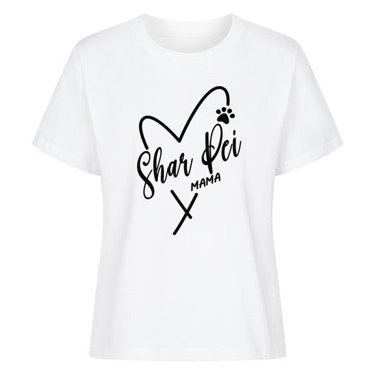Premium Damen-Shirt "Shar Pei - Mama" Weiß – hunde-shirt.de
