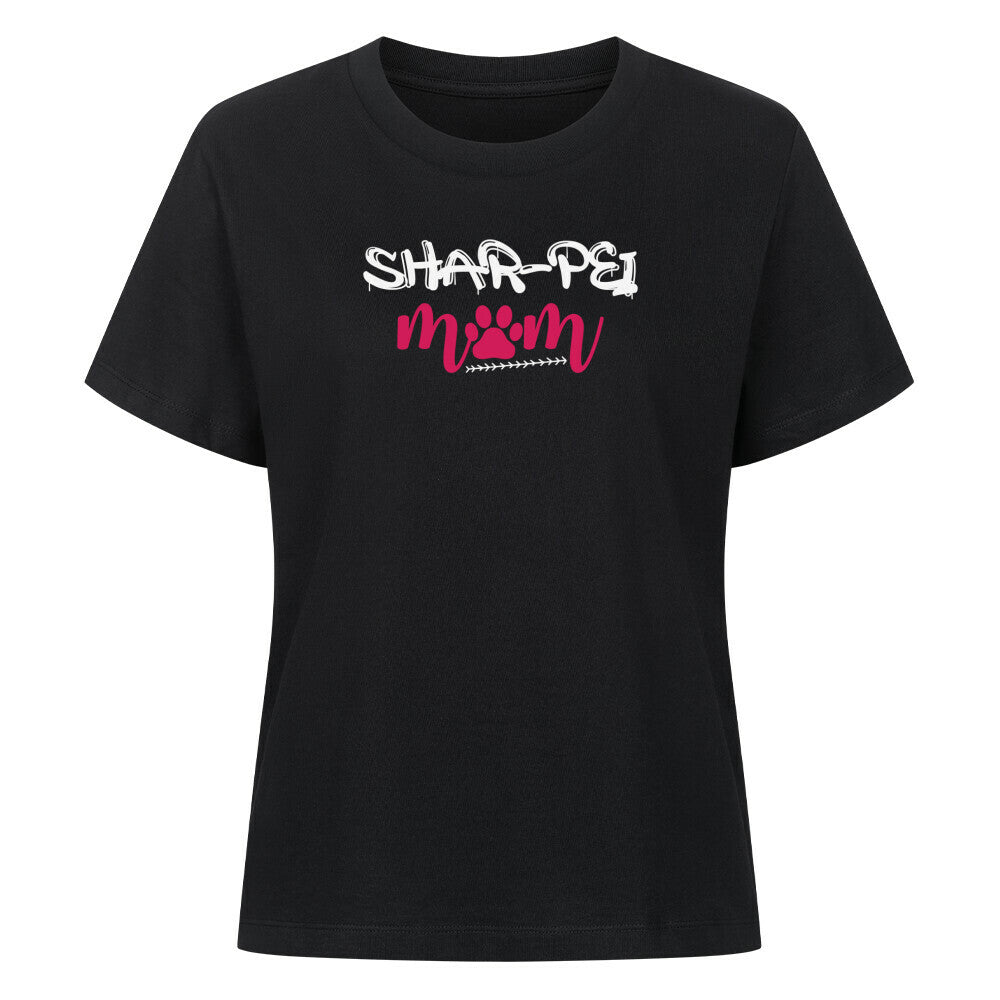 Premium Damen-Shirt "Shar Pei - Mom" Schwarz – hunde-shirt.de