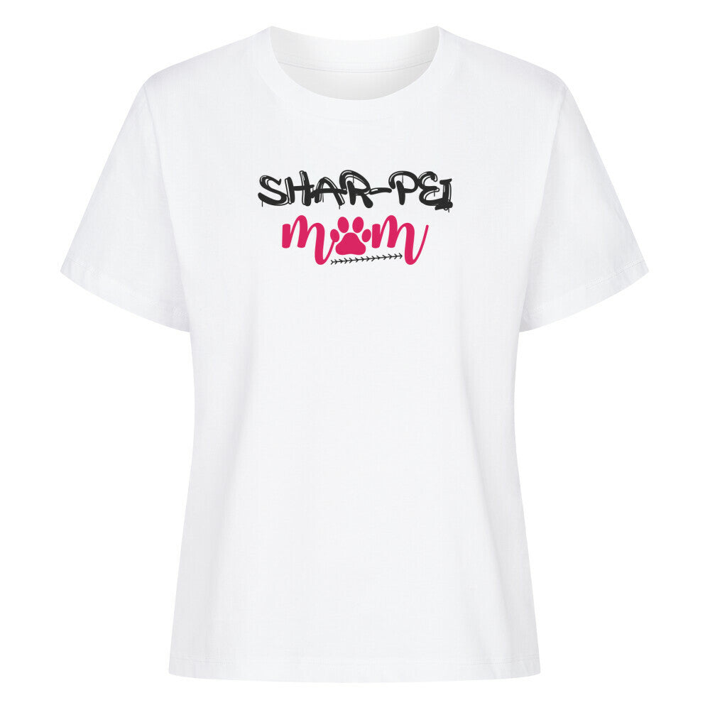 Premium Damen-Shirt "Shar Pei - Mom" Weiß – hunde-shirt.de