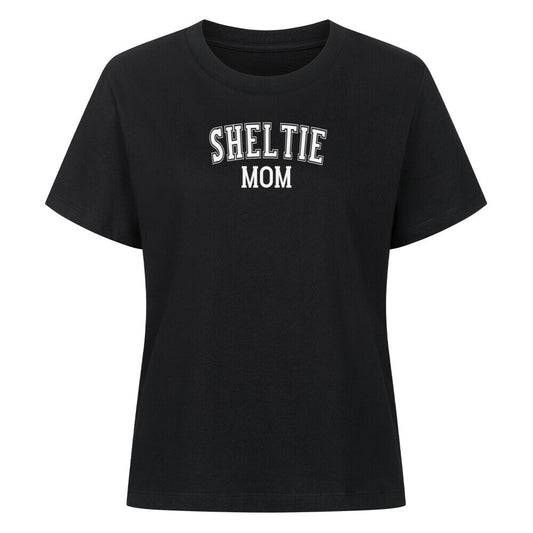 Premium Damen-Shirt "Sheltie - MOM" Schwarz – hunde-shirt.de