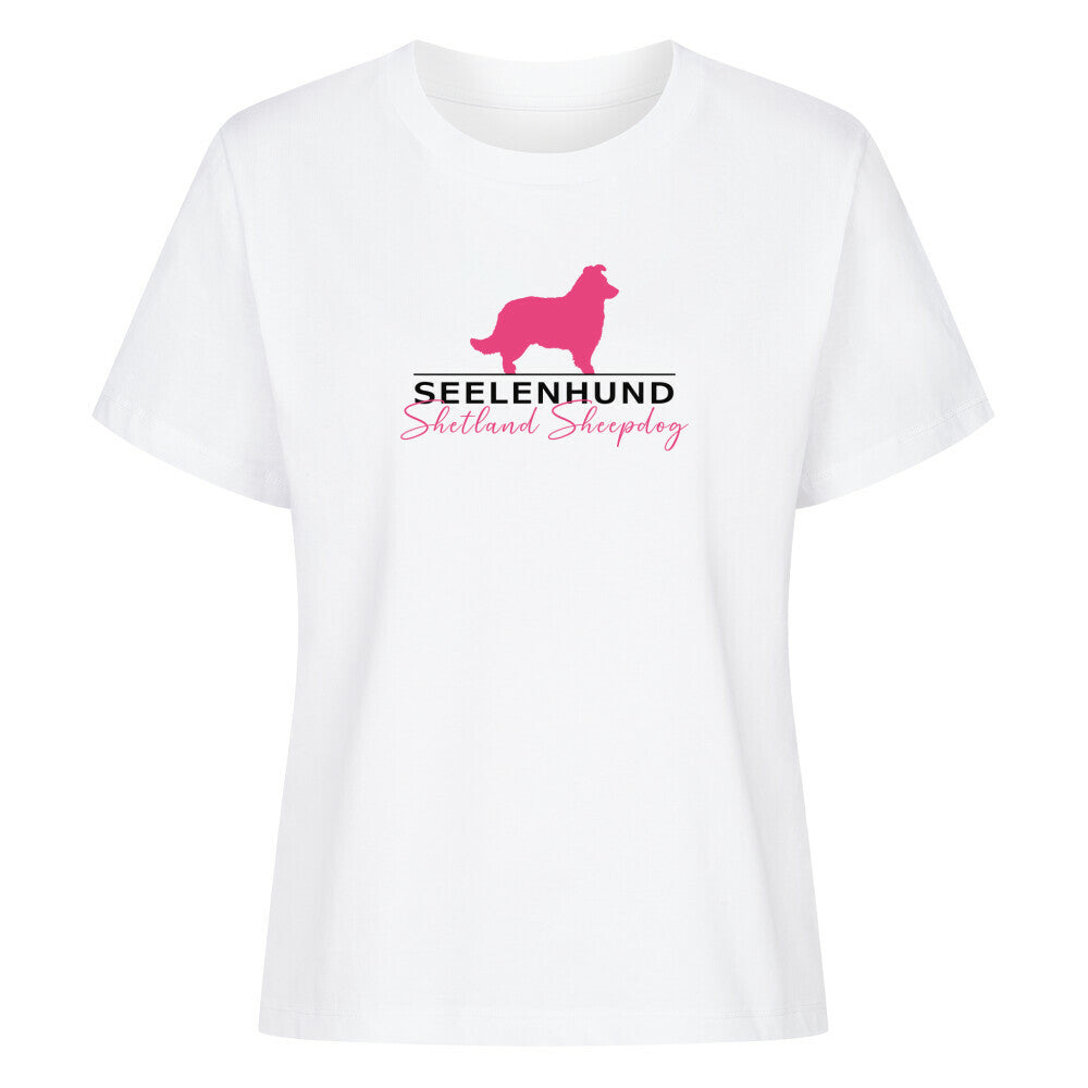 Premium Damen-Shirt "Shetland Sheepdog - Seelenhund" Weiß – hunde-shirt.de