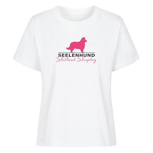 Premium Damen-Shirt "Shetland Sheepdog - Seelenhund" Weiß – hunde-shirt.de