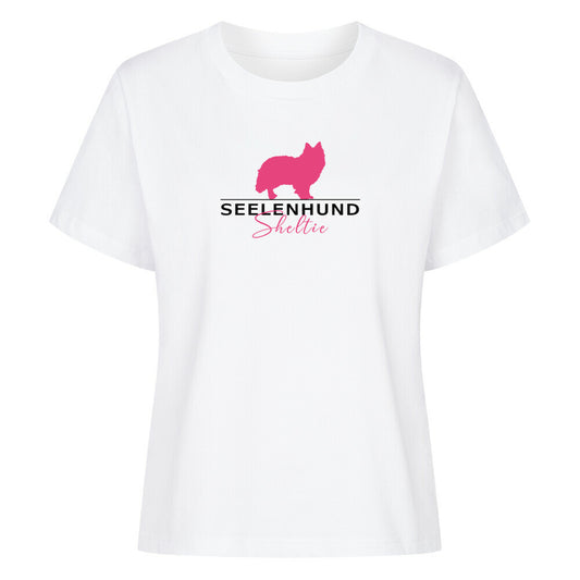 Premium Damen-Shirt "Sheltie - Seelenhund" Weiß – hunde-shirt.de