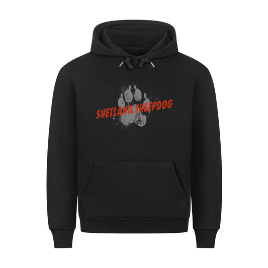 Premium Hoodie "Shetland Sheepdog - PAW" Schwarz – hunde-shirt.de