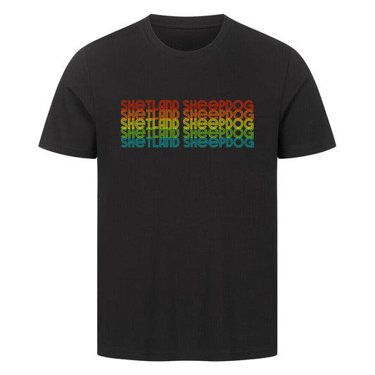 Premium T-Shirt "Shetland Sheepdog - RETRO" Schwarz – hunde-shirt.de