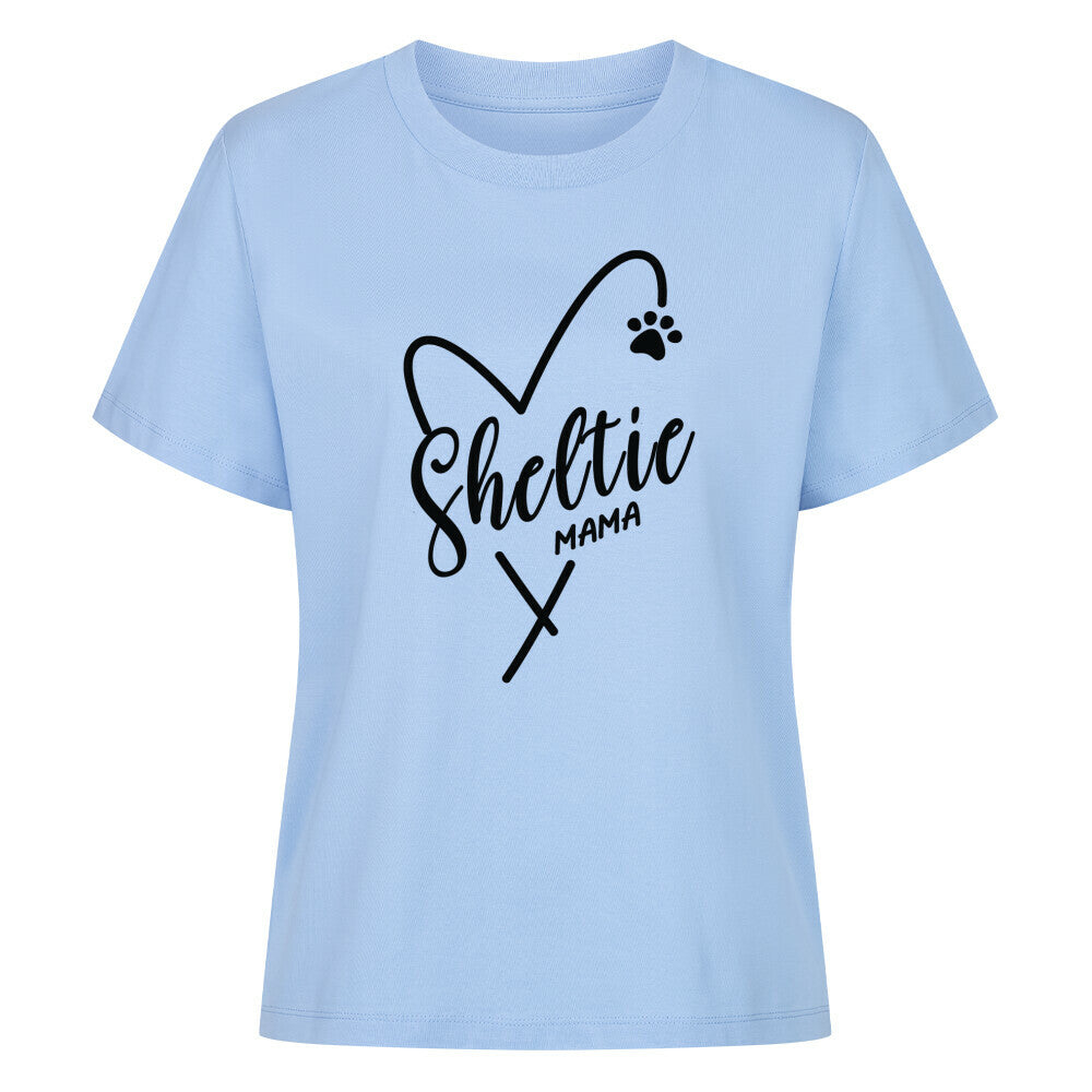 Premium Damen-Shirt "Sheltie - Mama" Sky Blue – hunde-shirt.de