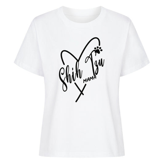 Premium Damen-Shirt "Shih Tzu - Mama" Weiß – hunde-shirt.de