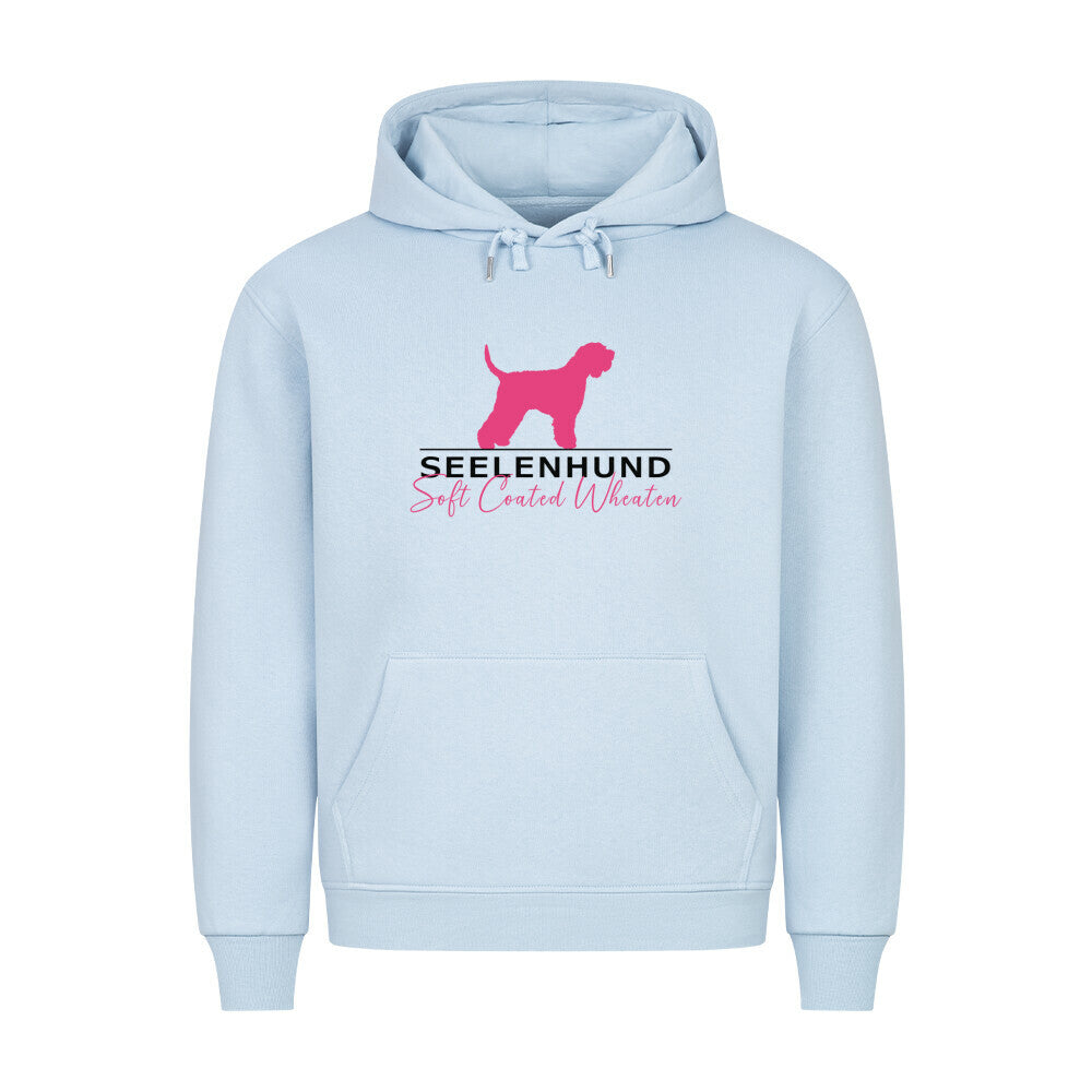 Premium Hoodie "Soft Coated - Seelenhund" Babyblau – hunde-shirt.de