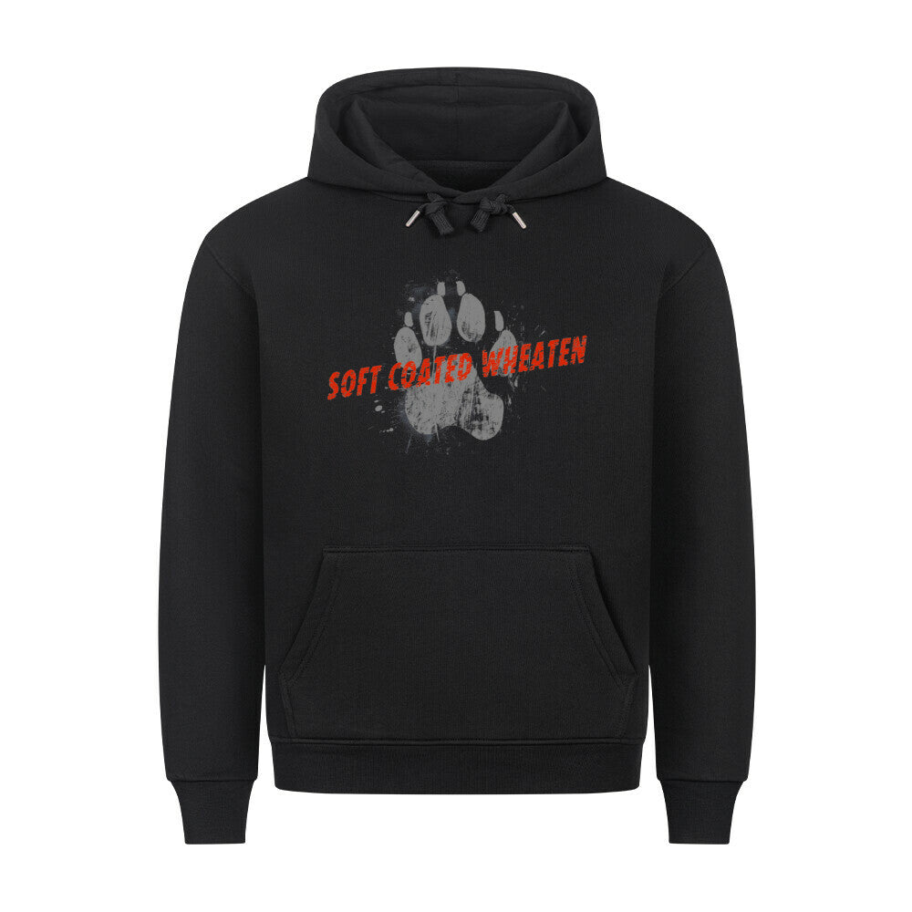 Premium Hoodie "Soft Coated - PAW" Schwarz – hunde-shirt.de
