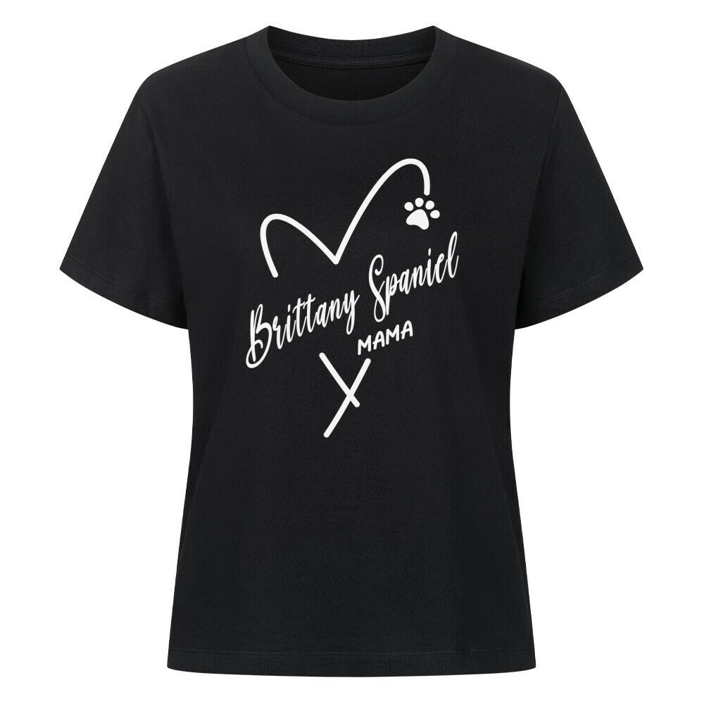 Premium Damen-Shirt "Brittany Spaniel - Mama" Schwarz – hunde-shirt.de