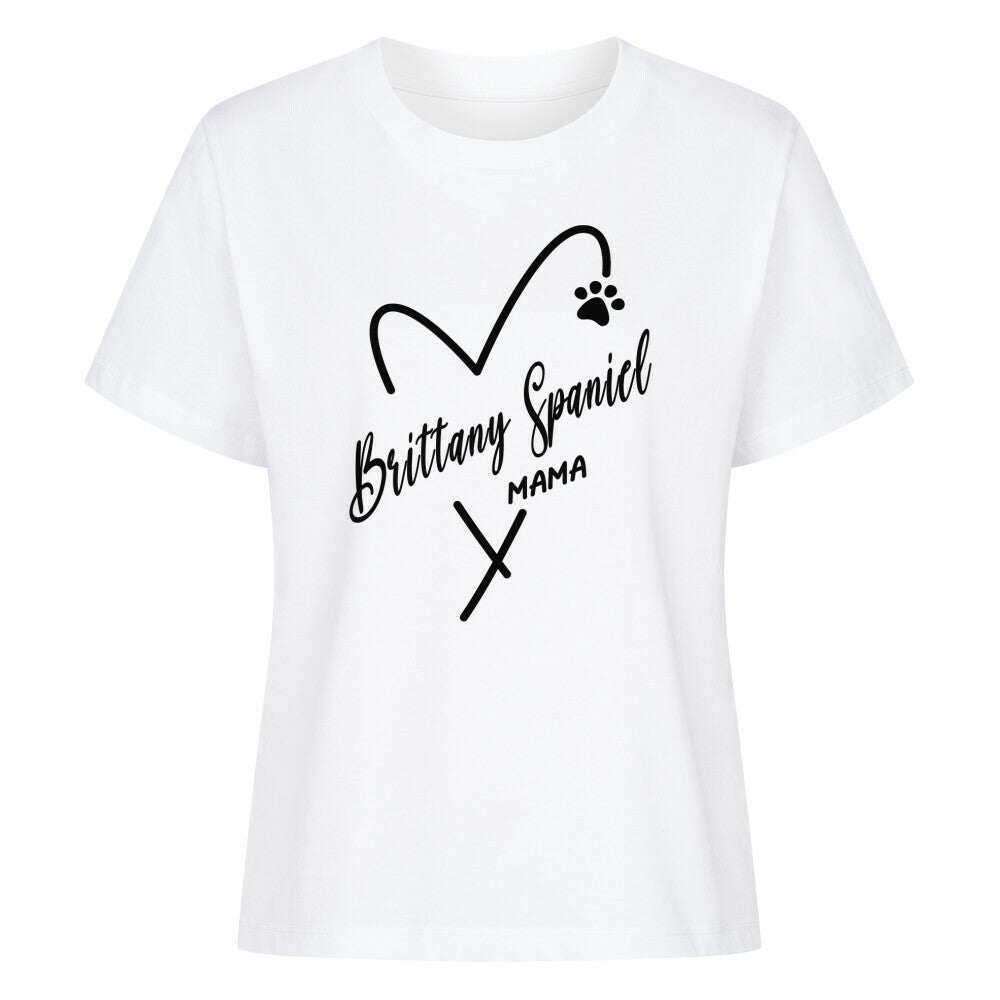 Premium Damen-Shirt "Brittany Spaniel - Mama" Weiß – hunde-shirt.de