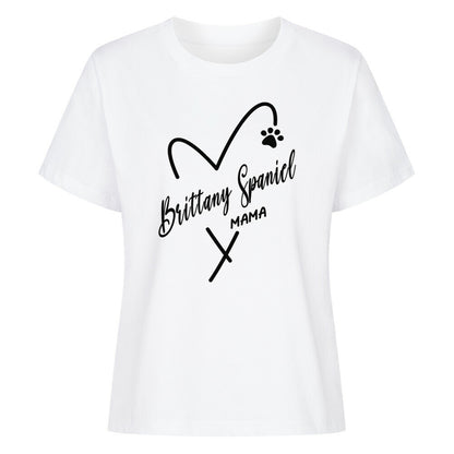 Premium Damen-Shirt "Brittany Spaniel - Mama" Weiß – hunde-shirt.de
