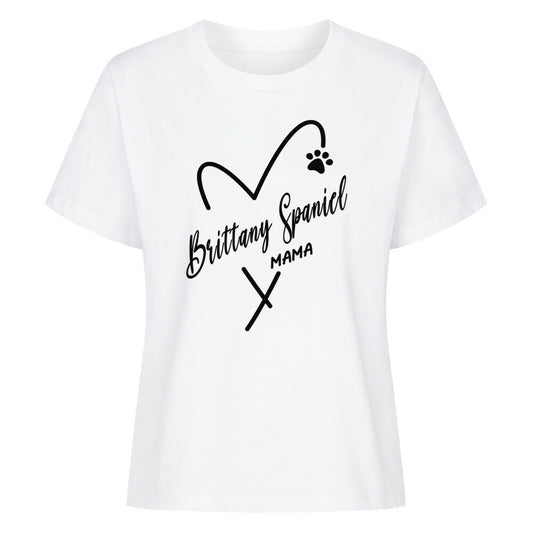 Premium Damen-Shirt "Brittany Spaniel - Mama" Weiß – hunde-shirt.de