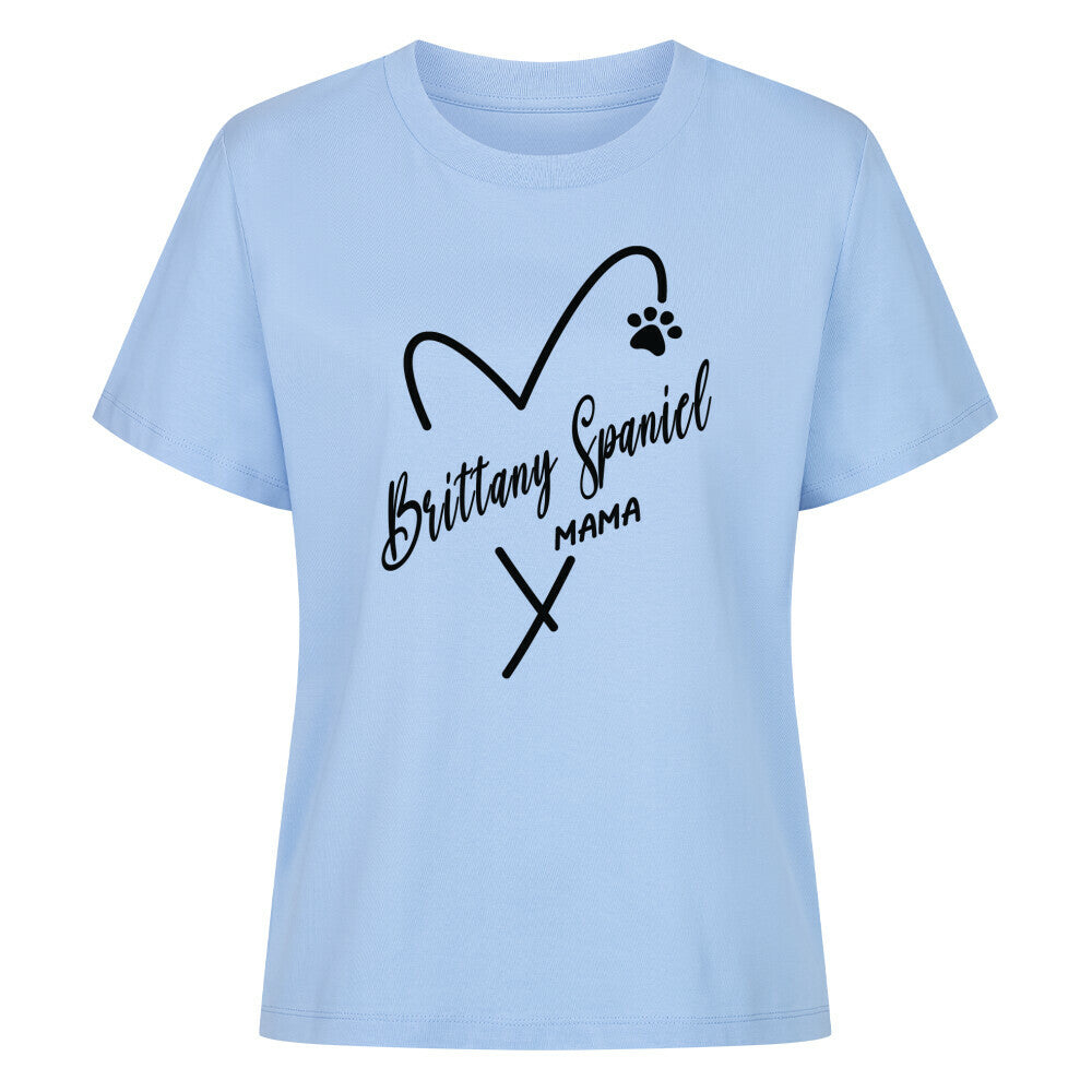 Premium Damen-Shirt "Brittany Spaniel - Mama" Sky Blue – hunde-shirt.de