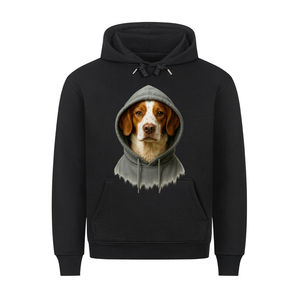 Premium Hoodie "Brittany Spaniel - Hooded" Schwarz – hunde-shirt.de