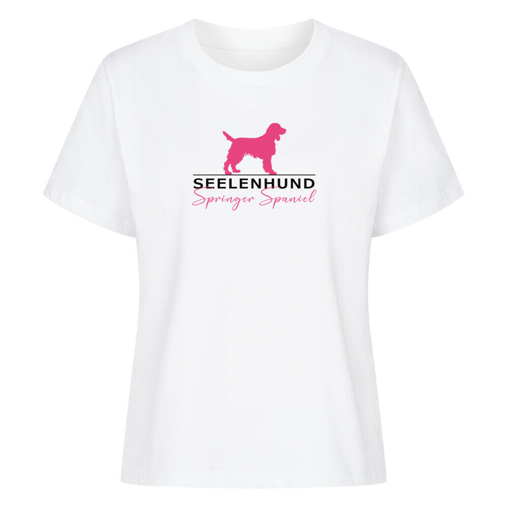 Premium Damen-Shirt "Springer Spaniel - Seelenhund" Weiß – hunde-shirt.de