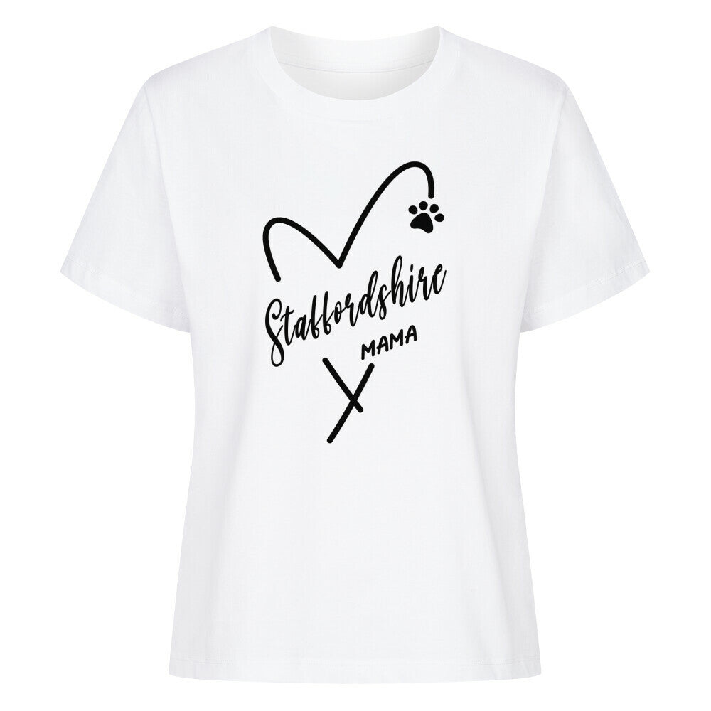 Premium Damen-Shirt "Staffordshire - Mama" Weiß – hunde-shirt.de