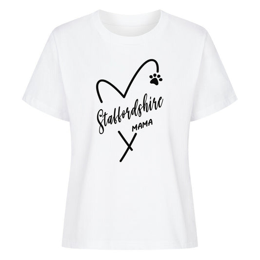 Premium Damen-Shirt "Staffordshire - Mama" Weiß – hunde-shirt.de