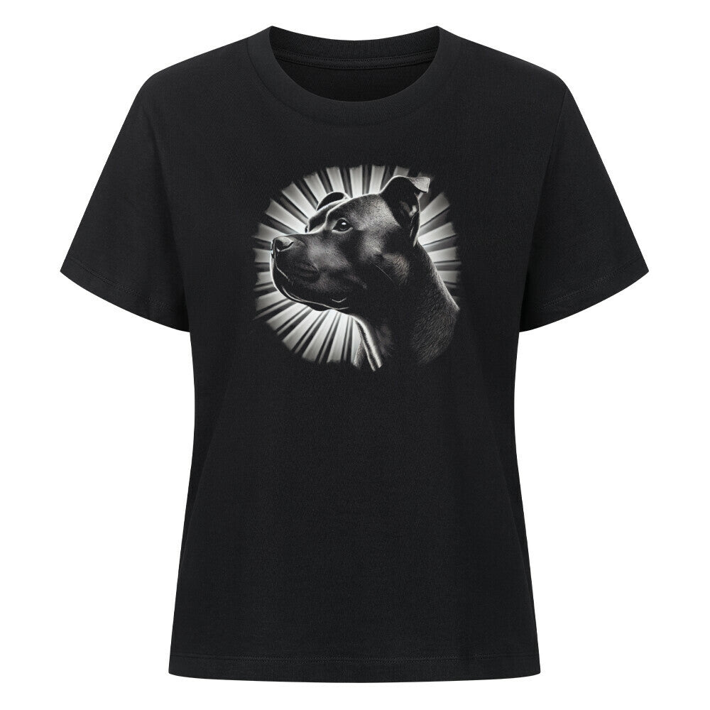 Premium Damen-Shirt "AmStaff - Shine" Schwarz – hunde-shirt.de