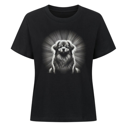 Premium Damen-Shirt "Tibet Spaniel - Shine" Schwarz – hunde-shirt.de
