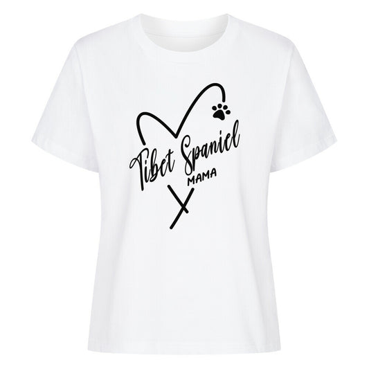 Premium Damen-Shirt "Tibet Spaniel - Mama" Weiß – hunde-shirt.de