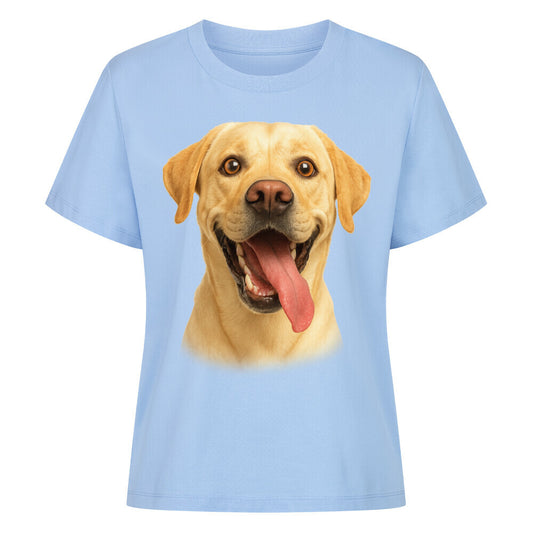 Premium Damen-Shirt "Labrador - Crazy" Sky Blue – hunde-shirt.de