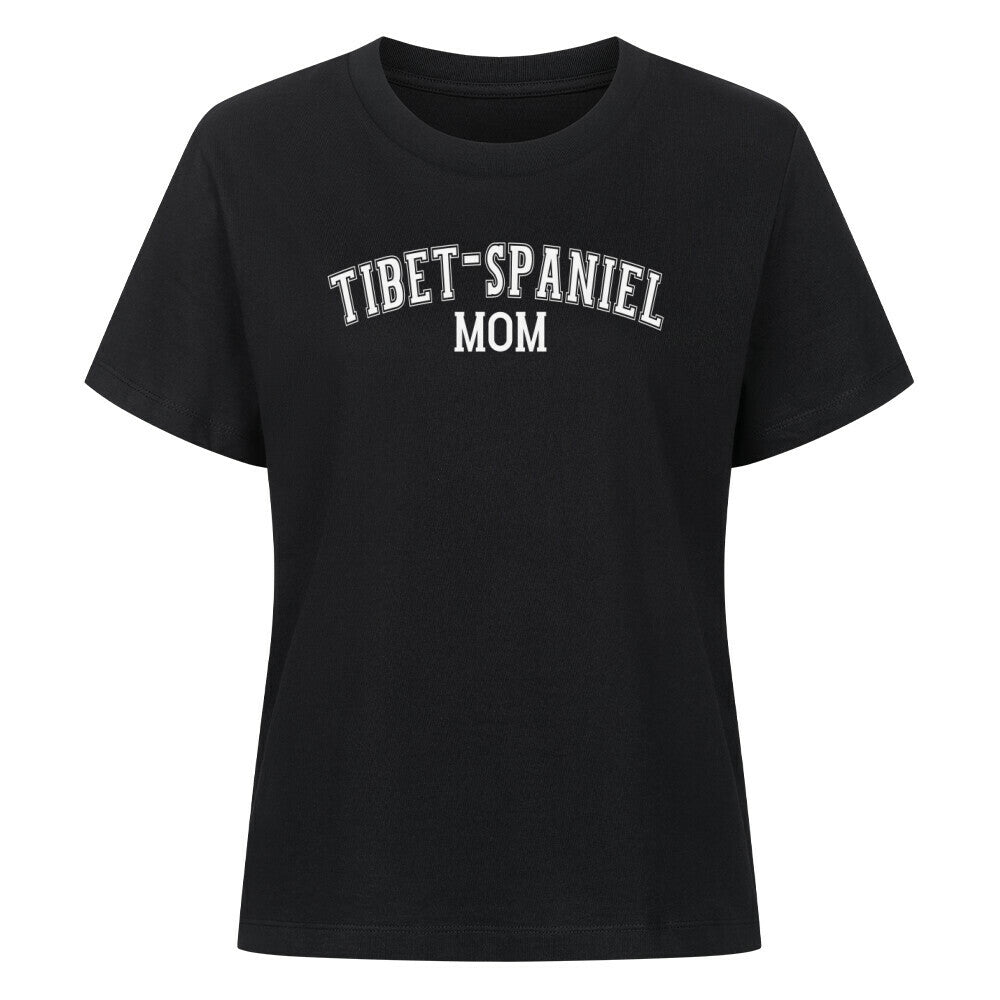Premium Damen-Shirt "Tibet Spaniel - MOM" Schwarz – hunde-shirt.de