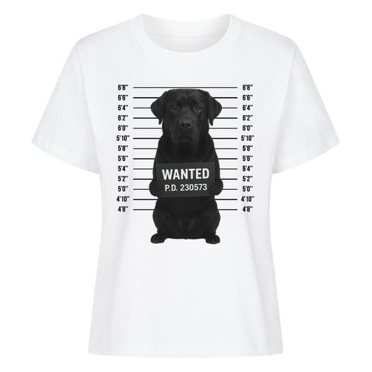 Premium Damen-Shirt "Labrador - WANTED" Weiß – hunde-shirt.de