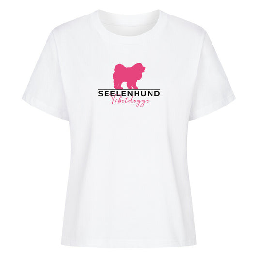 Premium Damen-Shirt "Tibetdogge - Seelenhund" Weiß – hunde-shirt.de