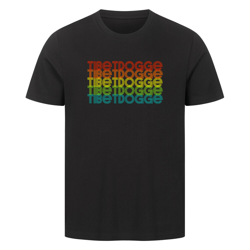 Premium T-Shirt "Tibetdogge - RETRO" Schwarz – hunde-shirt.de