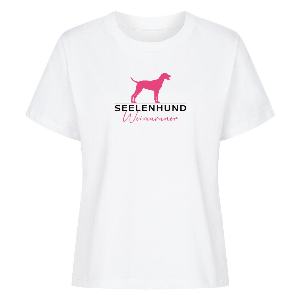 Premium Damen-Shirt "Weimaraner - Seelenhund" Weiß – hunde-shirt.de