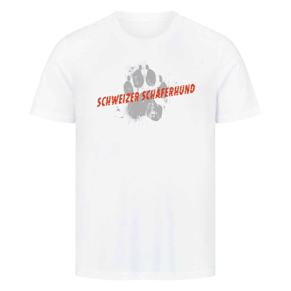 Premium T-Shirt "Schweizer Schäferhund - PAW" Weiß – hunde-shirt.de
