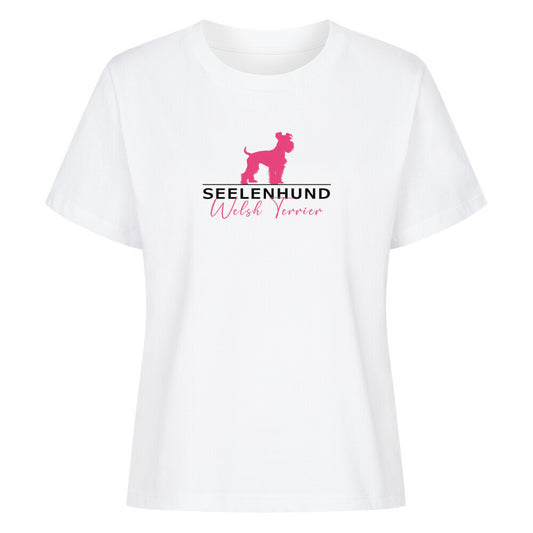 Premium Damen-Shirt "Welsh Terrier - Seelenhund" Weiß – hunde-shirt.de