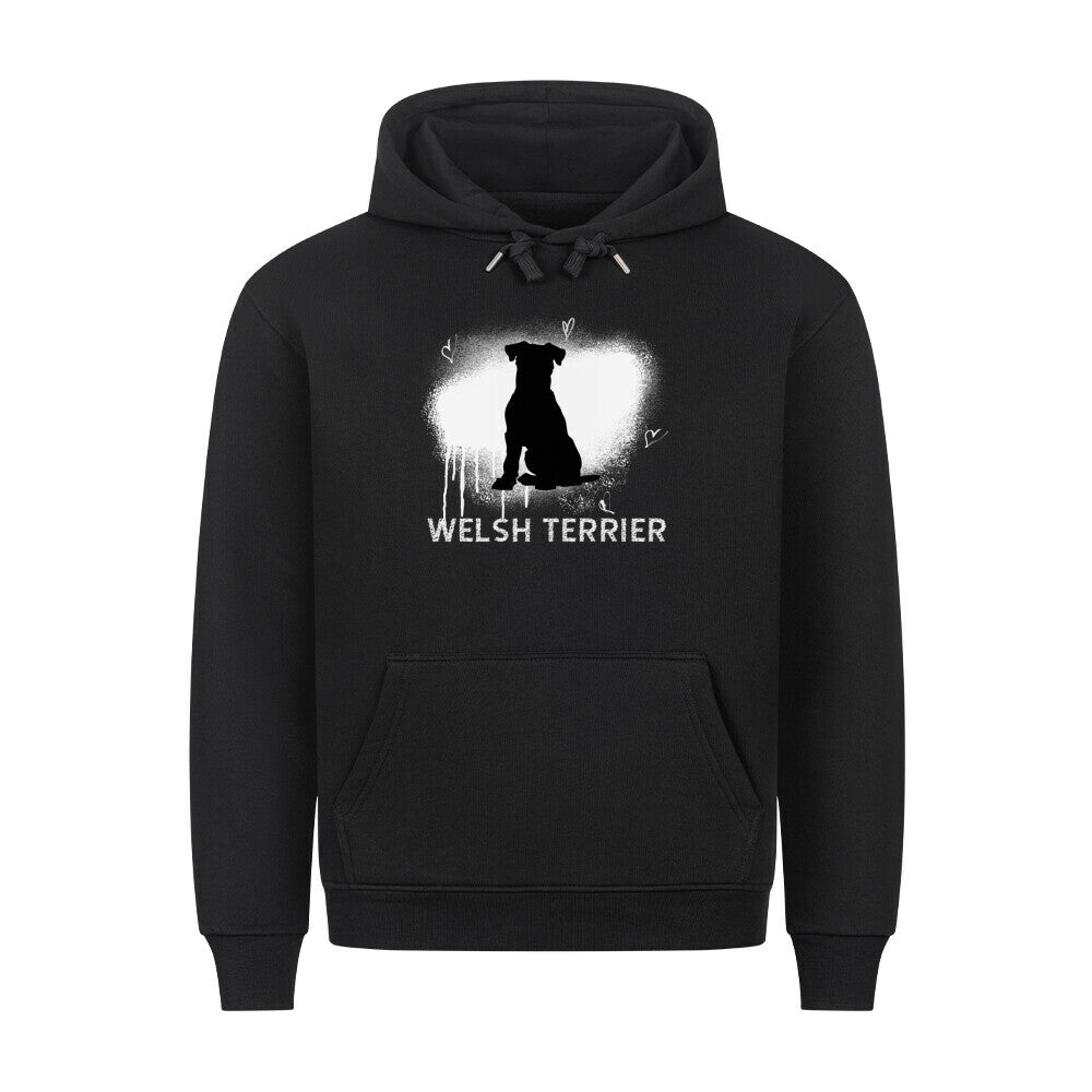 Premium Hoodie "Welsh Terrier - Brush" Schwarz – hunde-shirt.de