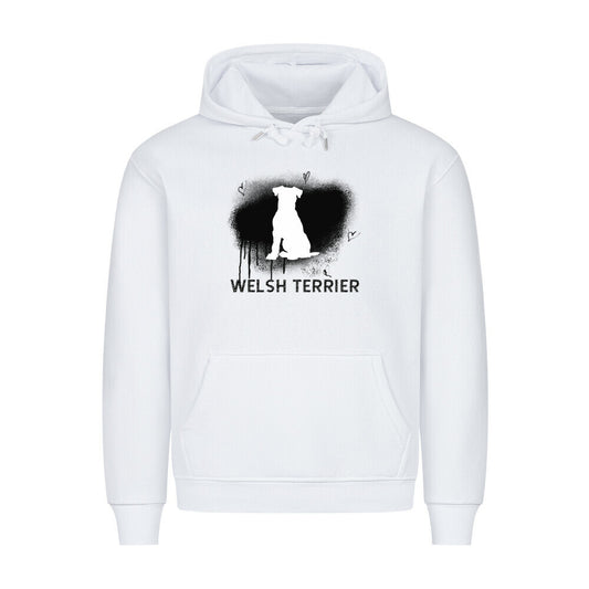 Premium Hoodie "Welsh Terrier - Brush" Weiß – hunde-shirt.de